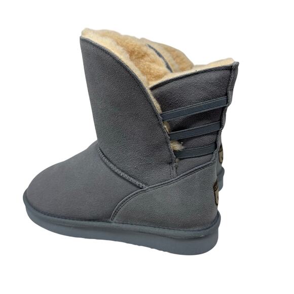 BEARPAW Kylee shaft slip on Suede Boot NeverWet Blue fog SZ 9 New - Picture 6 of 14